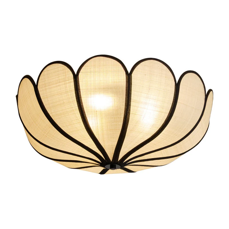 French Rattan Ceiling Light | Lotus Flower Woven Design %e2%88%85