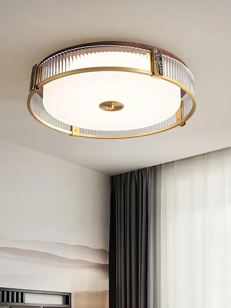 Modern Ceiling Light | Brass Frame Acrylic Shade Diameter