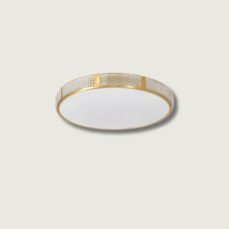 Modern Ceiling Light | Crystal Brass Trim Design Diameter