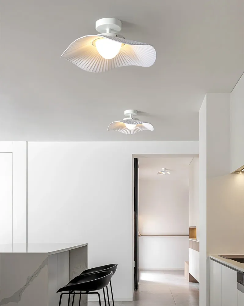 Modern Ceiling Light | Pleated Wave Design Warm Glow Diameter