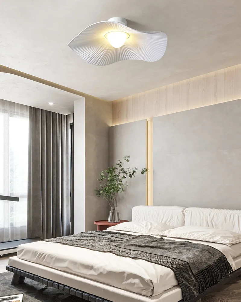 Modern Ceiling Light | Pleated Wave Design Warm Glow Diameter