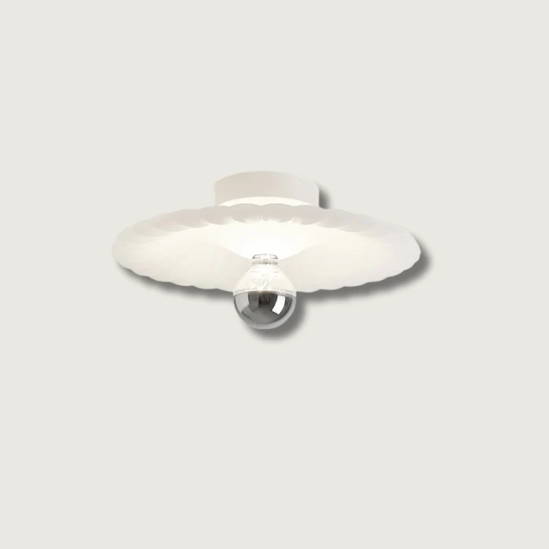 Modern Ceiling Light | Pleated White Shade Design Model