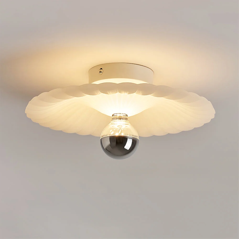 Modern Ceiling Light | Pleated White Shade Design Model