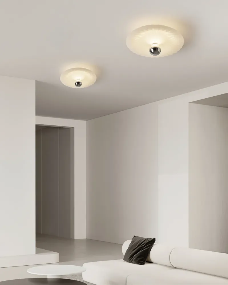 Modern Ceiling Light | Pleated White Shade Design Model