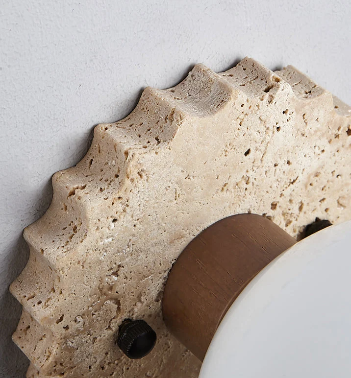 Modern Ceiling Light | Travertine Glass Orb Design