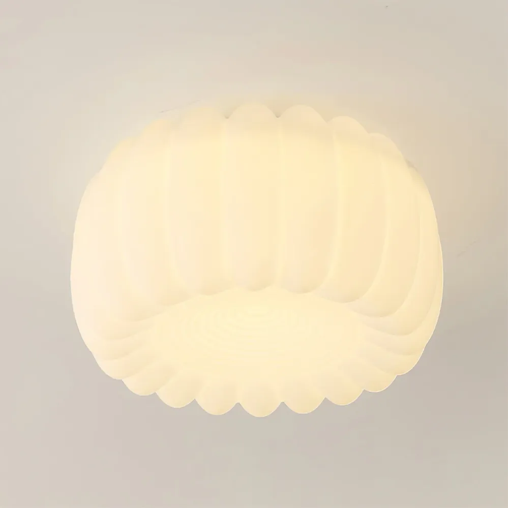 Modern Ceiling Light | White Fluted Design