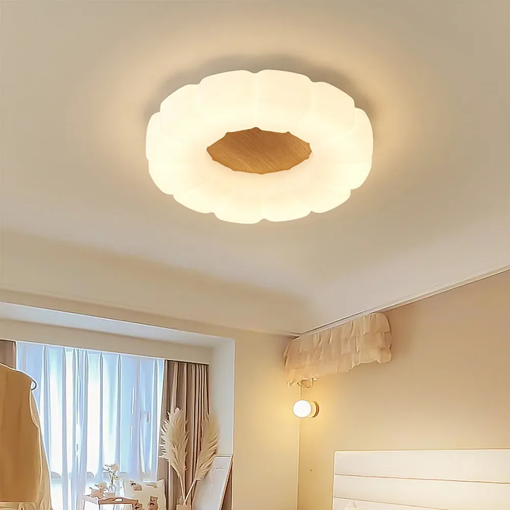 Modern Floral Ceiling Light | White Acrylic Petal Design