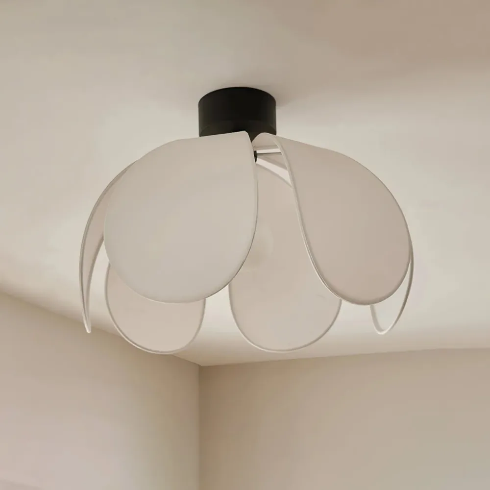 Modern Floral Ceiling Light | White Petal Design Diameter