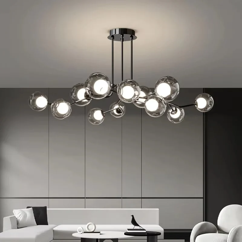 Modern Glass Ceiling Light | Smoke Globe Cluster Design