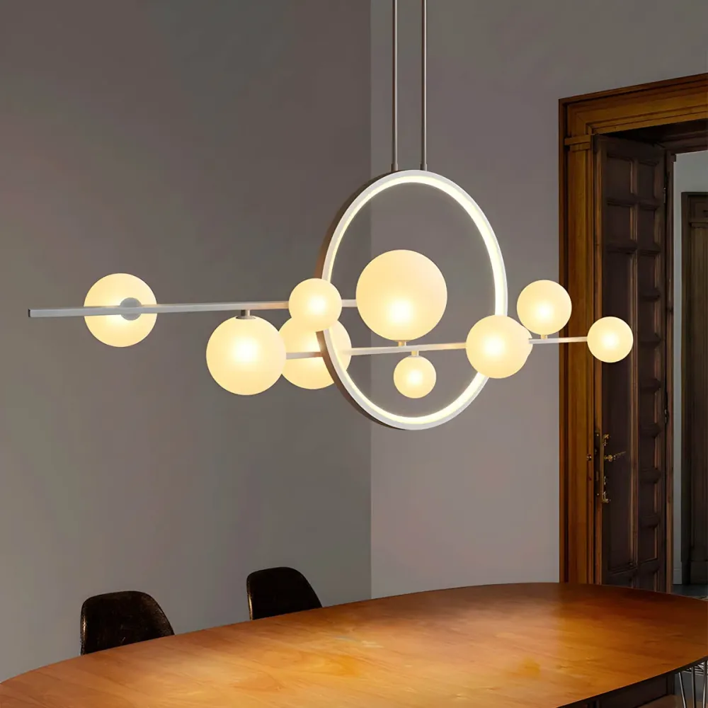 Modern LED Ceiling Chandelier | Floating Glass Spheres Design Black