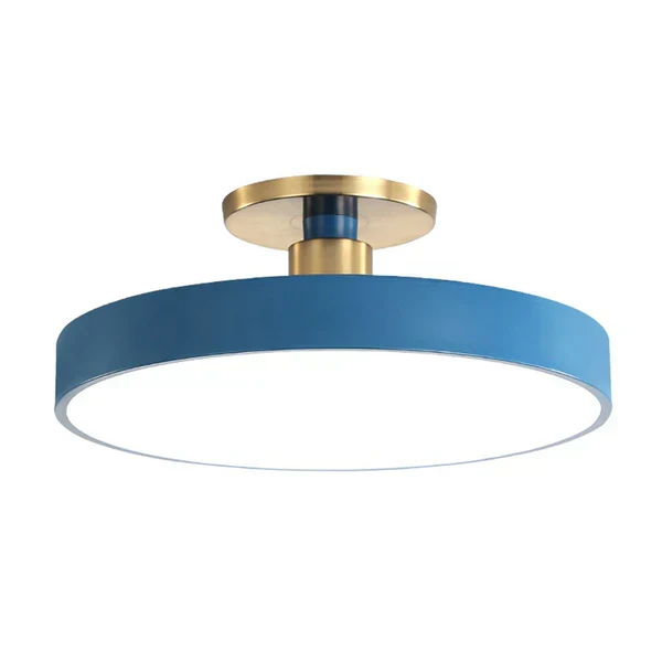 Modern Nordic Ceiling Light | Blue Disc LED Fixture White