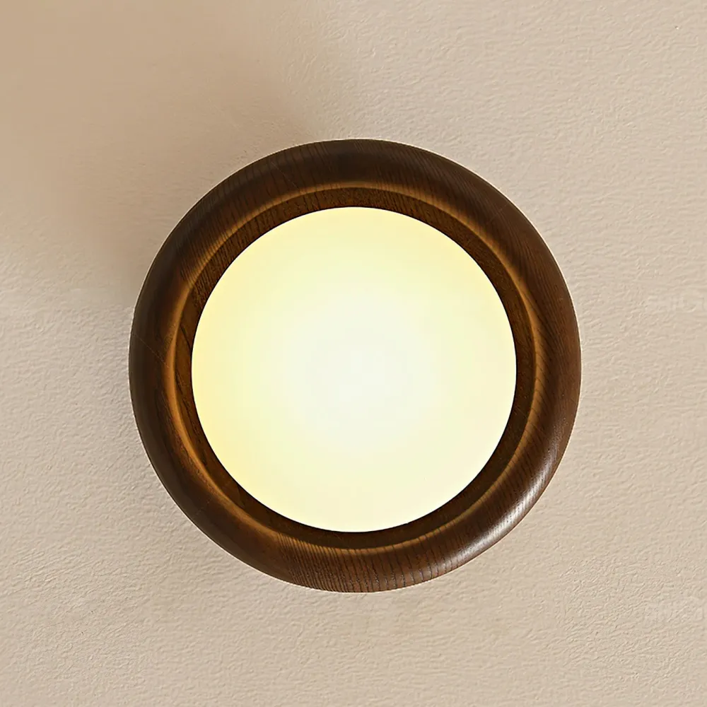 Modern Wooden Ceiling Light | Minimalist Globe Design