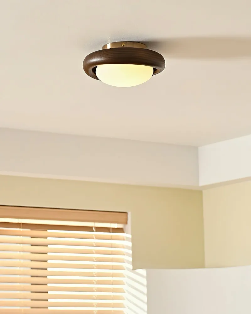 Modern Wooden Ceiling Light | Minimalist Globe Design