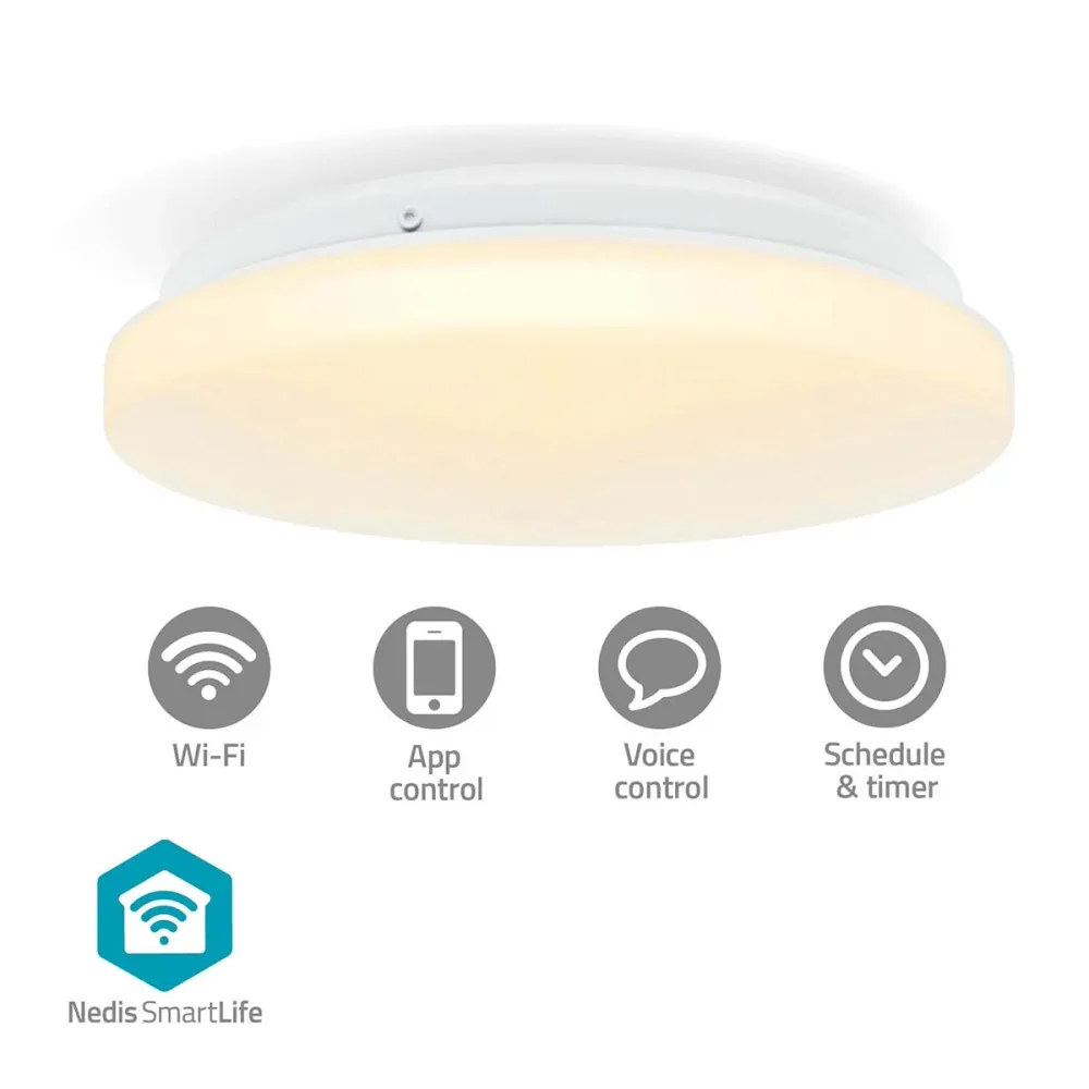 Nedis - SmartLife Lofts vivid | Wi-Fi | RGB / Varm til kølig hvid | Runde | Diameter: 260 mm | 1820 lm | 2700 - 6500 K | I...