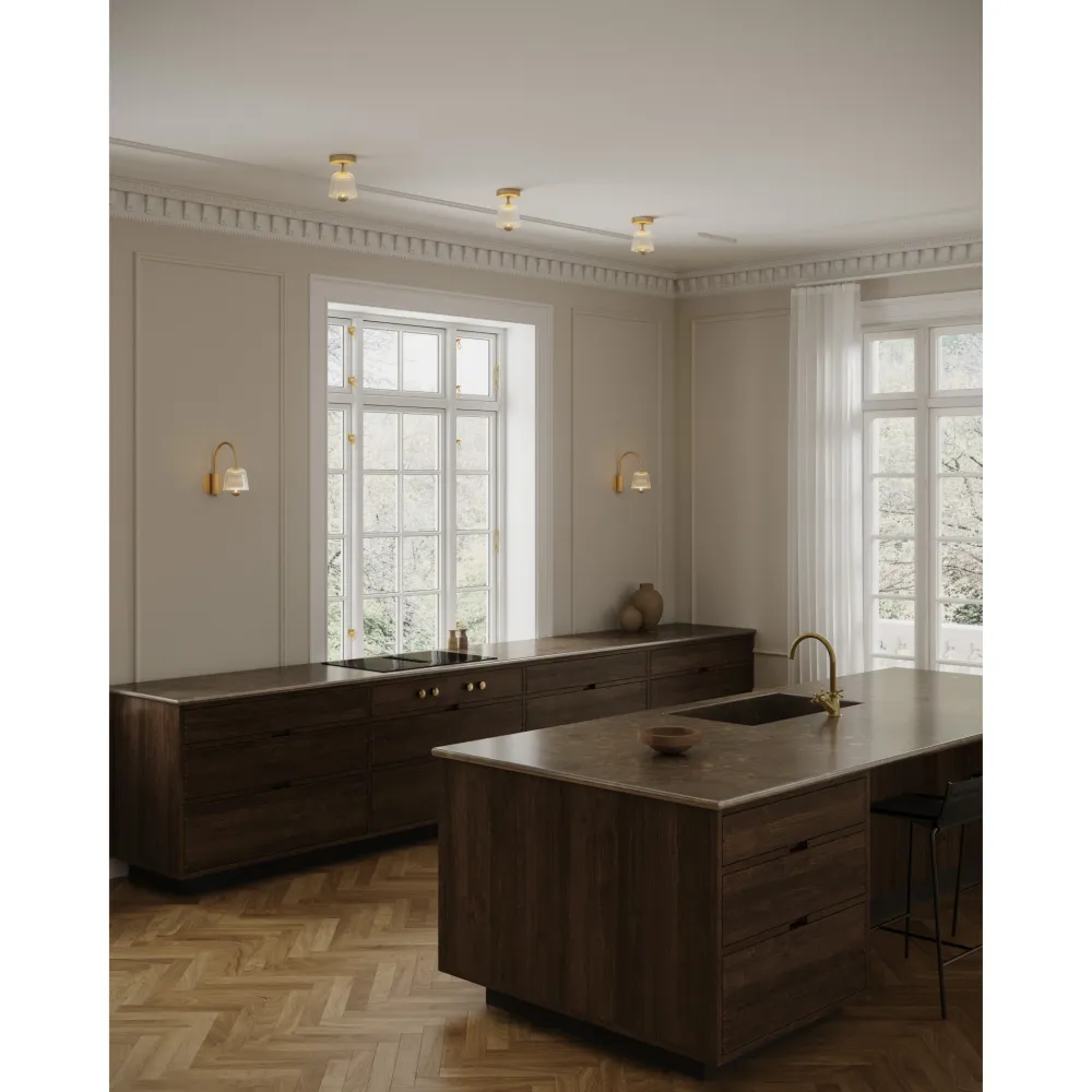 ASTEEA LOFTSLAMPE SATIN MESSING/OPAL