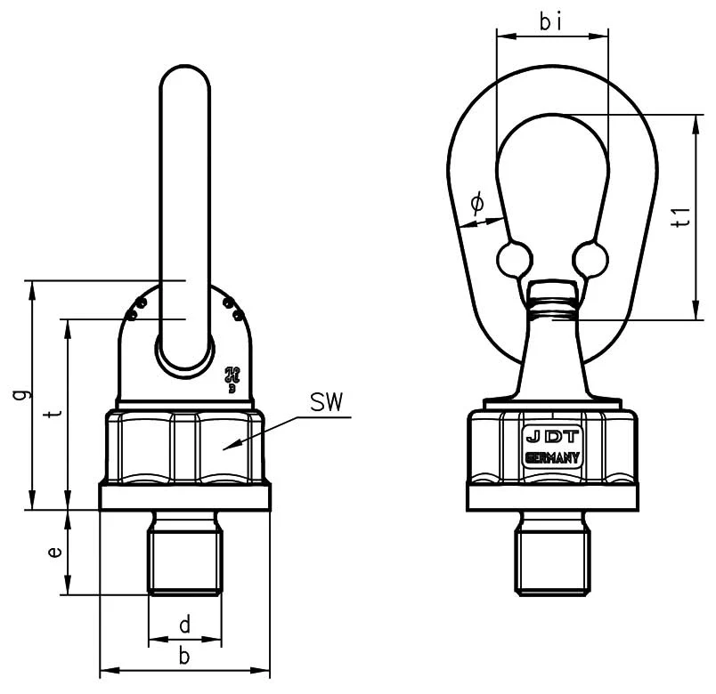 JDT Theipa Svirveløjebolt kl.10-M16x20mm-1.4T