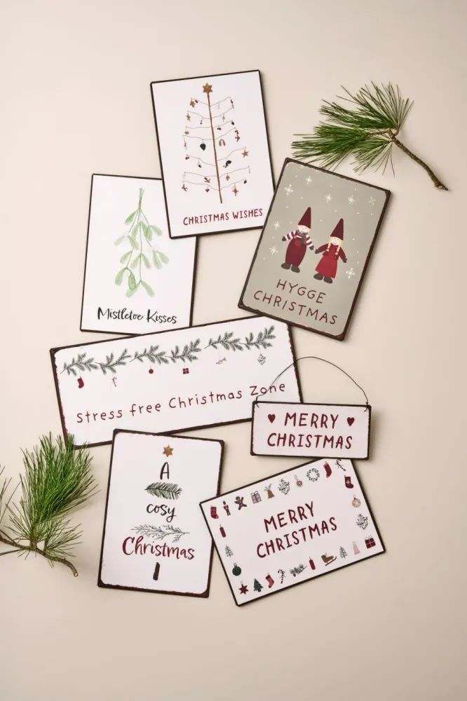 Jule metalskilt - Stress included Christmas zone - Ib Laursen