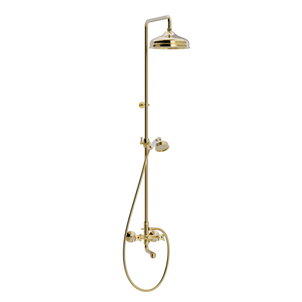 Krydsgreb frembygget kar-/brusearmatur, hoved/hånd 8-Inch Centerset