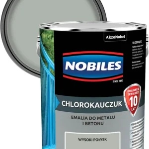 Nobiles klorokaučuk-emalje til metal og beton, vivid ask 5 l