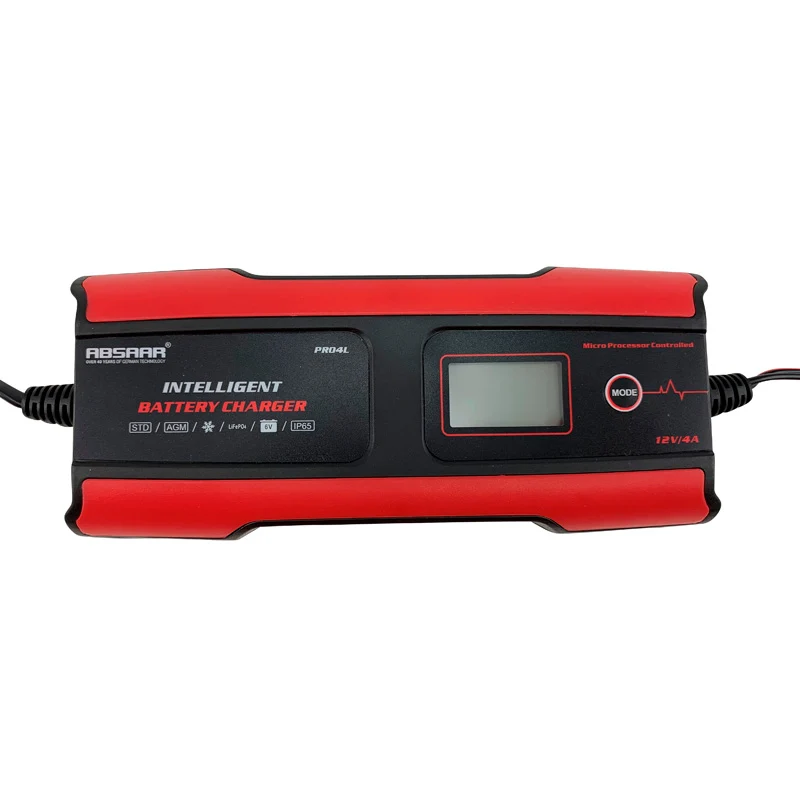 Absaar, Pro 4.0 Batterioplader 6/12V 4A - 11-Trins LCD Display