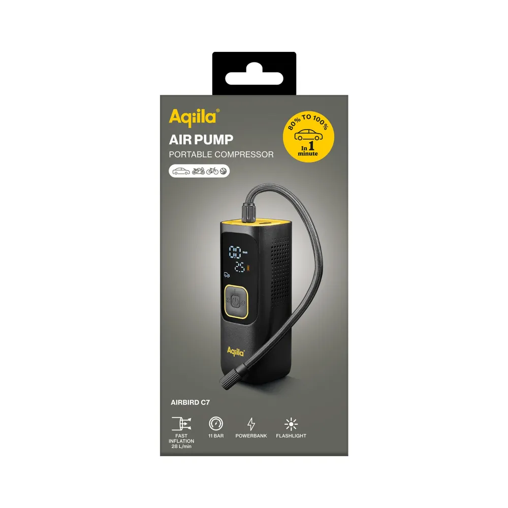 Aqiila Airbird C7 – Luftpumpe, bærbar kompressor