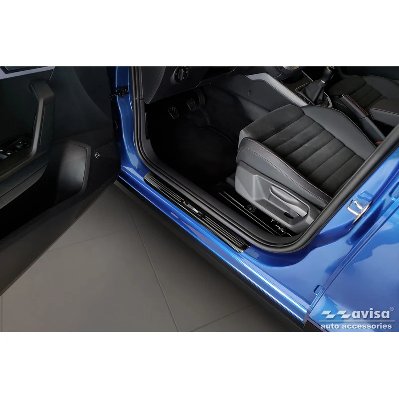 Avisa, Bagkofangerbeskytter, Blank Sort, Rustfritstål, passer til Seat Arona 2017-2021 & FL 2021- - 'Exclusive' - 4-dele