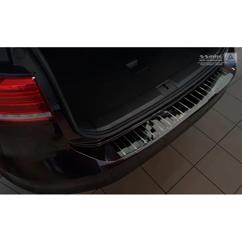 Avisa, Bagkofangerbeskytter, Blank Sort, Rustfritstål, passer til Volkswagen Passat 3G Variant 2014-2023 incl. Alltrack 'R...