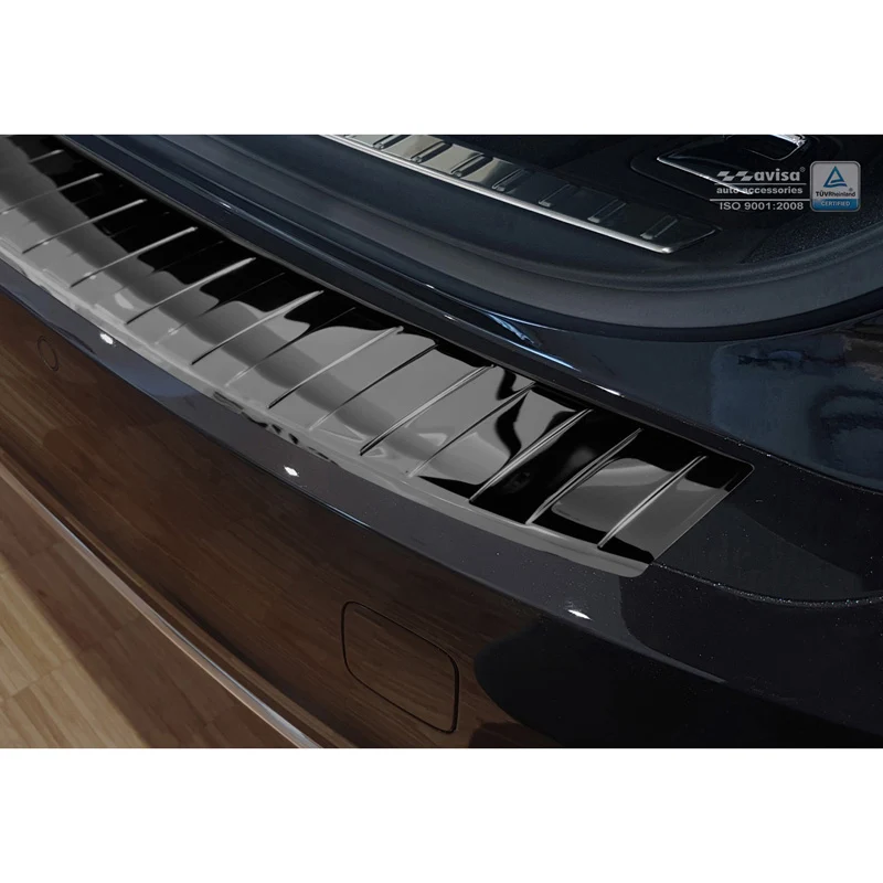 Avisa, Bagkofangerbeskytter, Blank Sort, Rustfritstål, passer til Volvo V90 9/2016- 'Ribs'