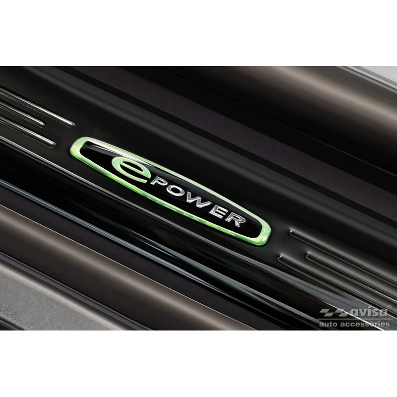 Avisa, Bagkofangerbeskytter, Blank Sort, Rustfritstål, passer til Tesla Model S 2012-2016 & Facelift 2016- 'E-Power' - 4-dele