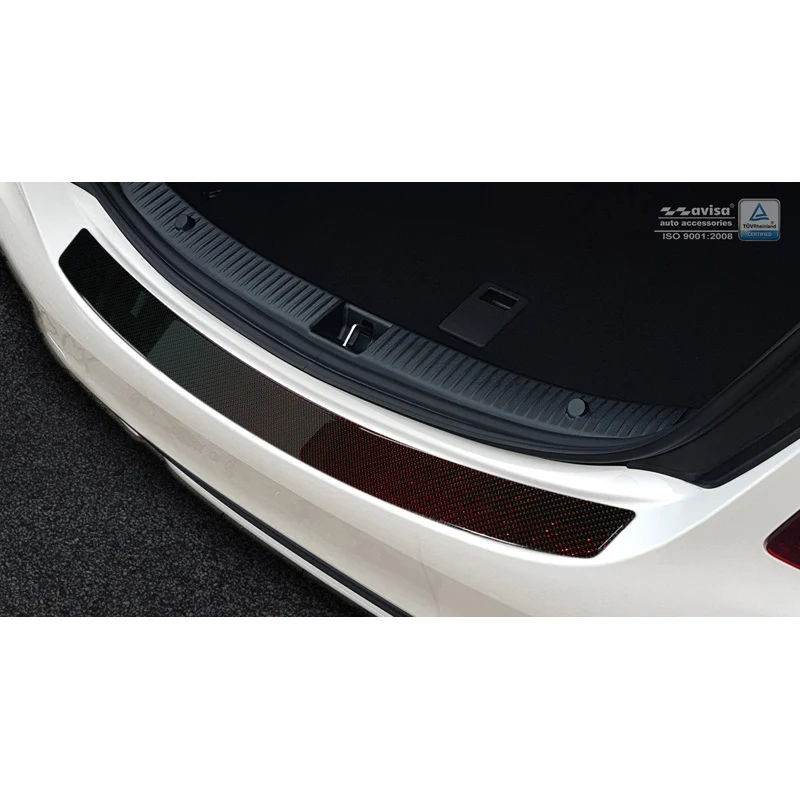 Avisa, Bagkofangerbeskytter, Carbon, passer til Mercedes CLS (C218) 2014-2018 Red-Black Carbon
