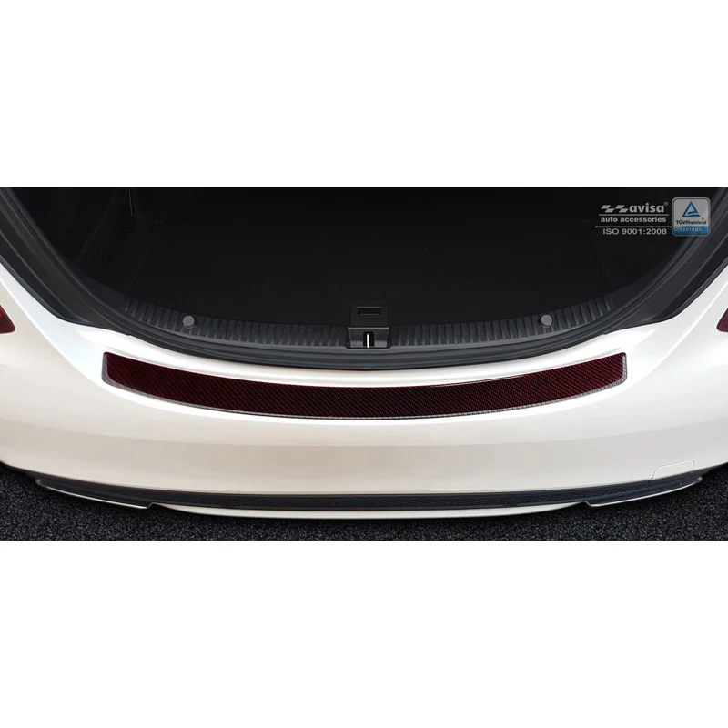 Avisa, Bagkofangerbeskytter, Carbon, passer til Mercedes CLS (C218) 2014-2018 Red-Black Carbon