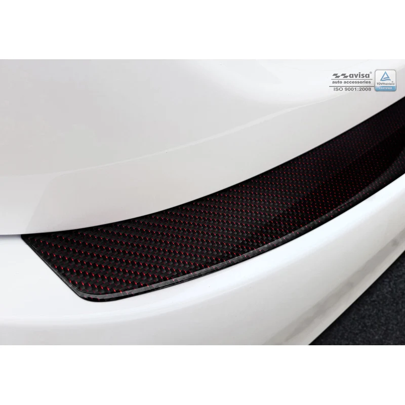 Avisa, Bagkofangerbeskytter, Carbon, passer til Mercedes CLS (C218) 2014-2018 Red-Black Carbon