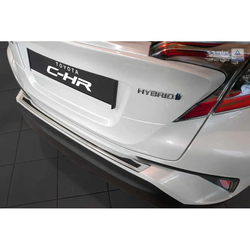Avisa, Bagkofangerbeskytter, DeLuxe, Rustfritstål, passer til Toyota C-HR 2016-2019 & Facelift 2019-2023 Chrome/Black Carbon