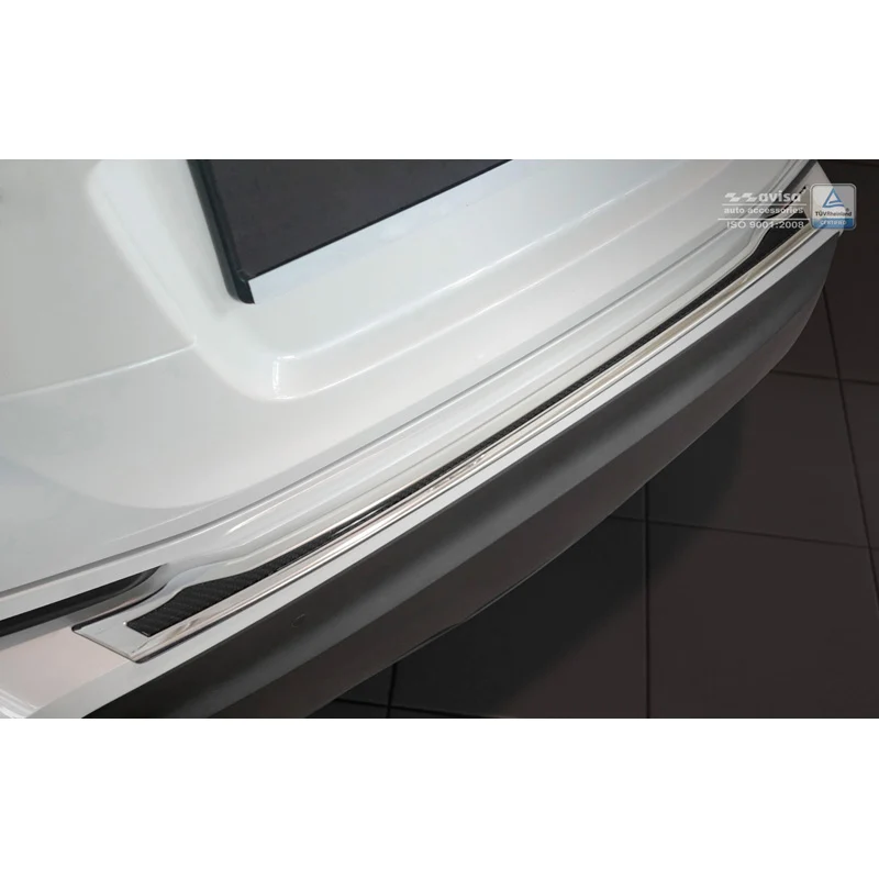 Avisa, Bagkofangerbeskytter, DeLuxe, Rustfritstål, passer til Toyota C-HR 2016-2019 & Facelift 2019-2023 Chrome/Black Carbon