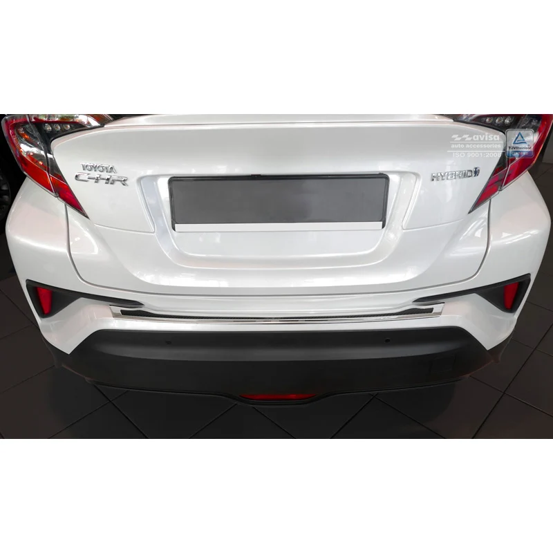 Avisa, Bagkofangerbeskytter, DeLuxe, Rustfritstål, passer til Toyota C-HR 2016-2019 & Facelift 2019-2023 Chrome/Black Carbon