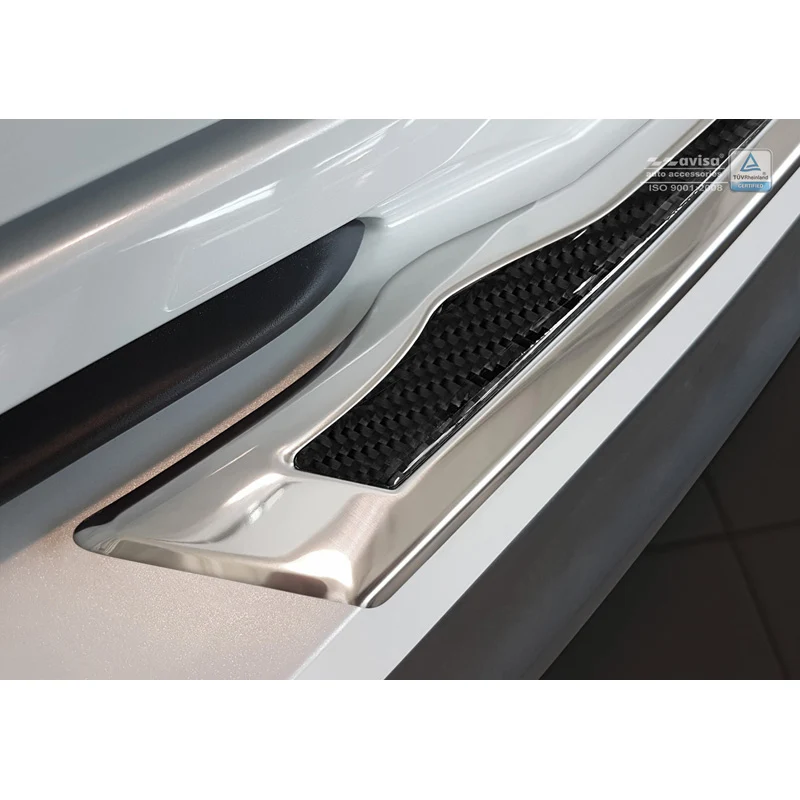 Avisa, Bagkofangerbeskytter, DeLuxe, Rustfritstål, passer til Toyota C-HR 2016-2019 & Facelift 2019-2023 Chrome/Black Carbon