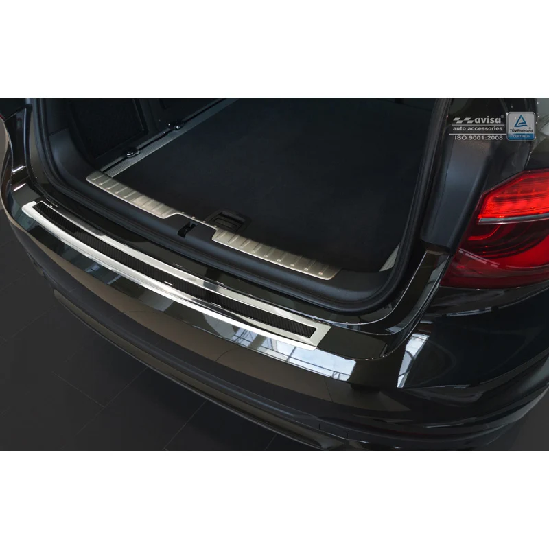 Avisa, Bagkofangerbeskytter, DeLuxe, Rustfritstål, passer til BMW X6 F16 2014-2019 Chrome/Black Carbon excl. M-Package