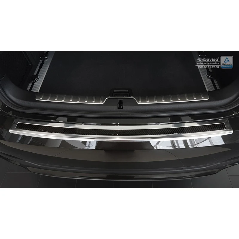 Avisa, Bagkofangerbeskytter, DeLuxe, Rustfritstål, passer til BMW X6 F16 2014-2019 Chrome/Black Carbon excl. M-Package