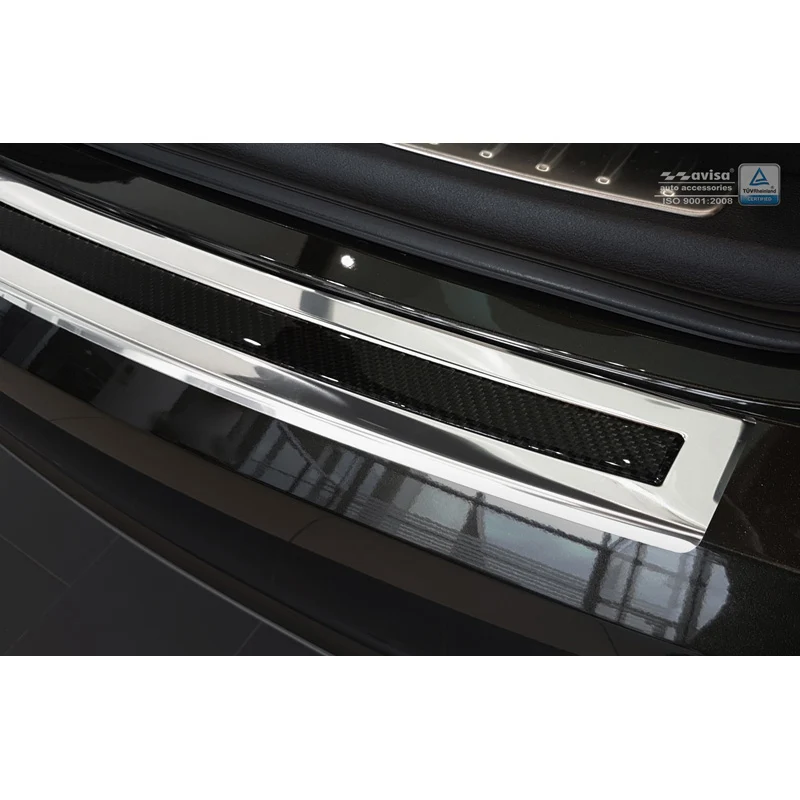 Avisa, Bagkofangerbeskytter, DeLuxe, Rustfritstål, passer til BMW X6 F16 2014-2019 Chrome/Black Carbon excl. M-Package