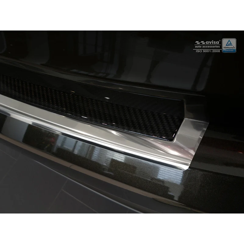 Avisa, Bagkofangerbeskytter, DeLuxe, Rustfritstål, passer til BMW X6 F16 2014-2019 Chrome/Black Carbon excl. M-Package