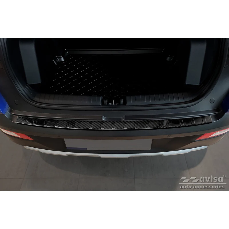 Avisa, Bagkofangerbeskytter, 3D ægte carbon, passer til Hyundai Bayon 2021- 'Ribs'