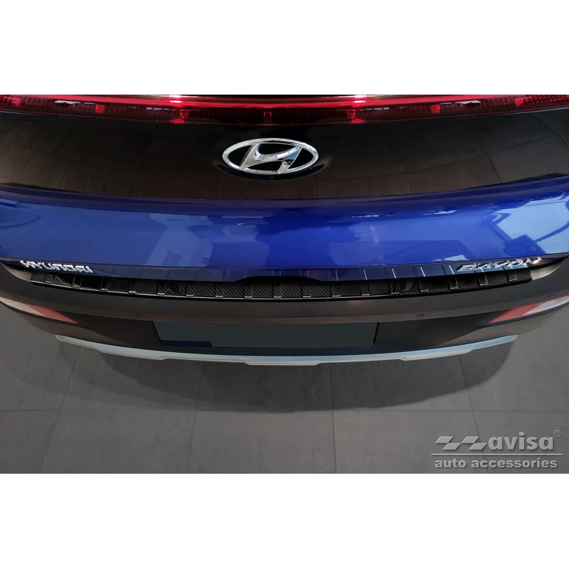 Avisa, Bagkofangerbeskytter, 3D ægte carbon, passer til Hyundai Bayon 2021- 'Ribs'