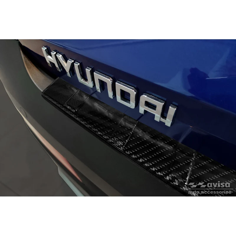 Avisa, Bagkofangerbeskytter, 3D ægte carbon, passer til Hyundai Bayon 2021- 'Ribs'