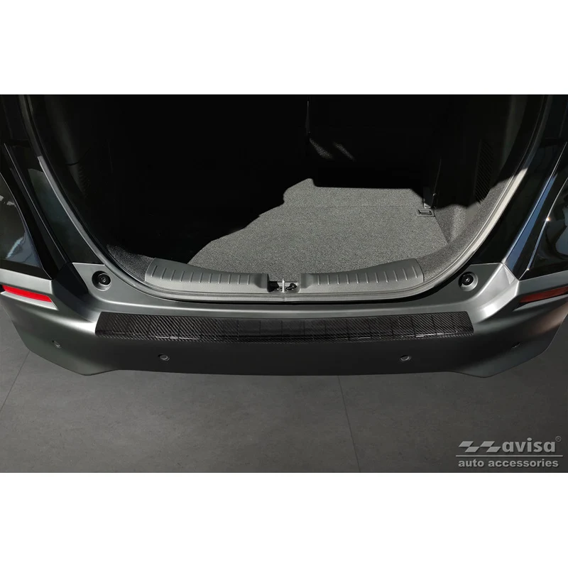 Avisa, Bagkofangerbeskytter, 3D ægte carbon, passer til Honda Jazz Crosstar Hybrid 2020- 'Ribs'