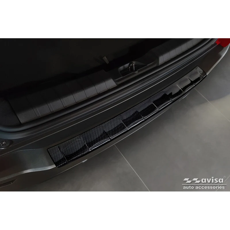 Avisa, Bagkofangerbeskytter, 3D ægte carbon, passer til Jeep Avenger + e-Hybrid & EV 2023- 'Ribs'