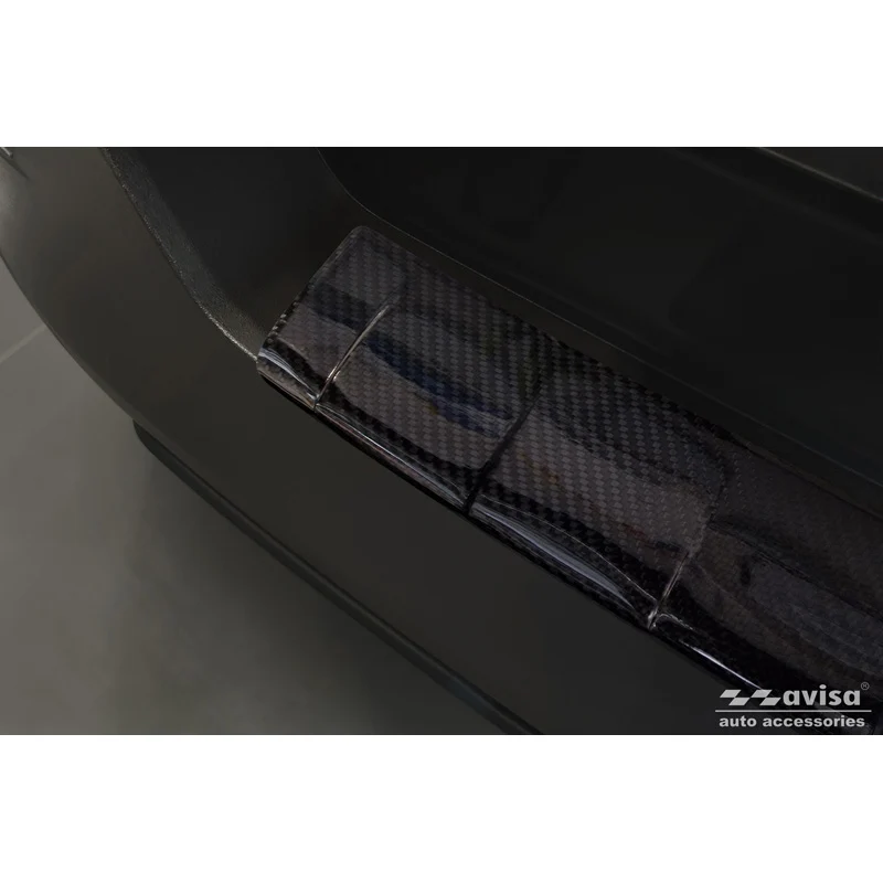 Avisa, Bagkofangerbeskytter, 3D ægte carbon, passer til Jeep Avenger + e-Hybrid & EV 2023- 'Ribs'