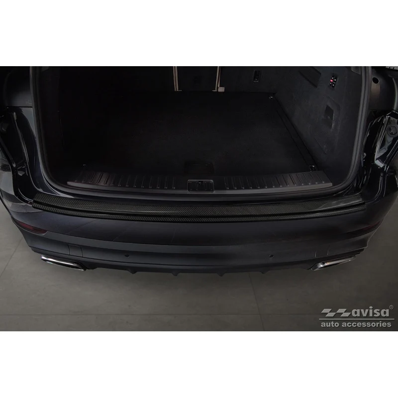 Avisa, Bagkofangerbeskytter, 3D ægte carbon, passer til Porsche Cayenne III 2017- 'Ribs'
