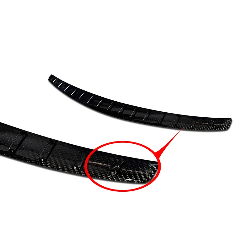 Avisa, Bagkofangerbeskytter, 3D ægte carbon, passer til Mercedes C-Class W205 Sedan 2014-2019 & FL 2019-2021 'Ribs'