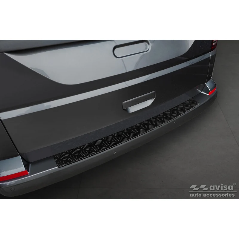 Avisa, Bagkofangerbeskytter, matsort, alu, passer til Volkswagen Transporter T6 2015- & FL 2019- ( rear hatch) 'Riffled pl...