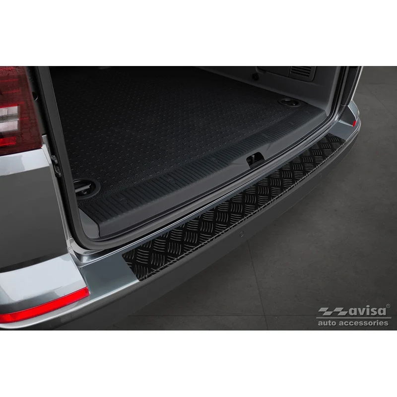Avisa, Bagkofangerbeskytter, matsort, alu, passer til Volkswagen Transporter T6 2015- & FL 2019- ( rear hatch) 'Riffled pl...